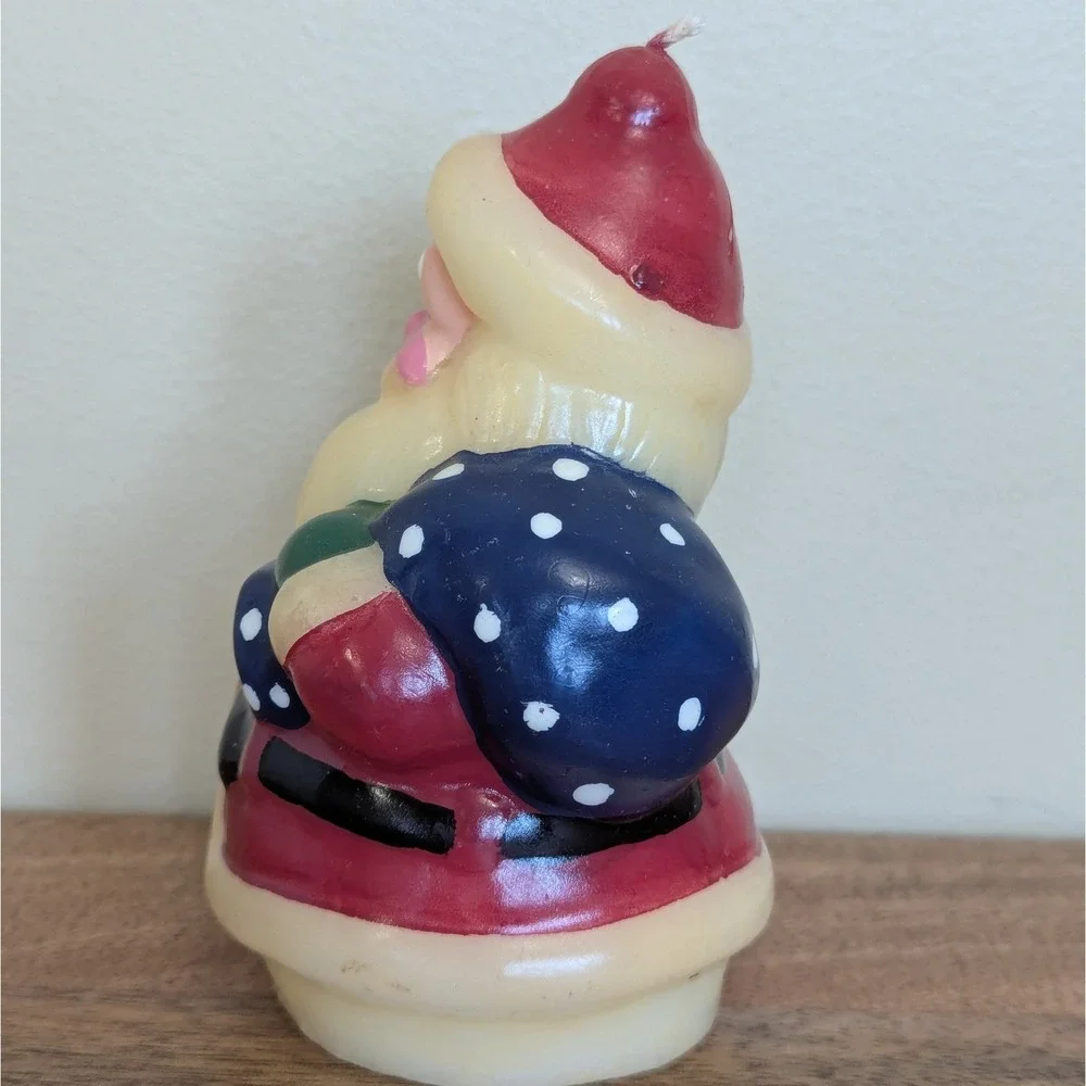 Vintage Santa Claus Molded Wax Figure Candle 5.5